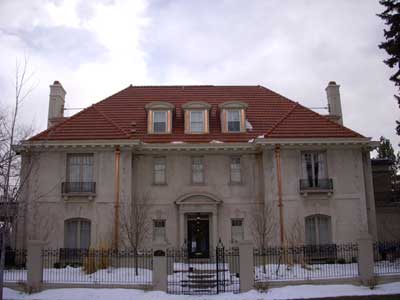 custom copper gutters and tile roof